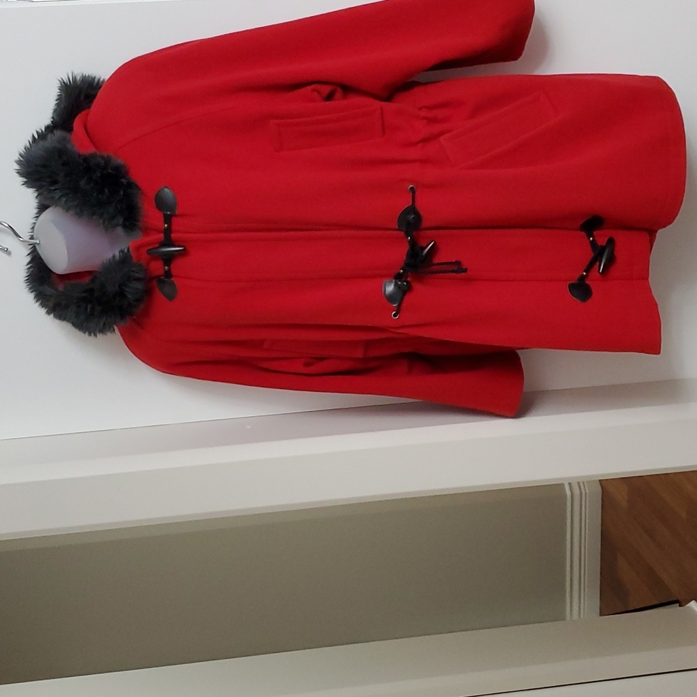 Wool Coat with toggles and good 14-16 XL 42-43  bust